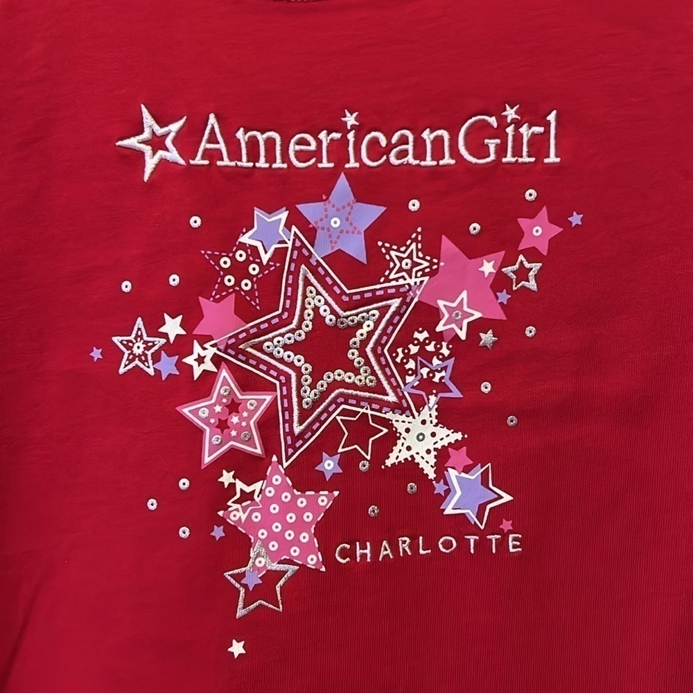 🛍️BOGO FREE American Girl Charlotte t-shirt size M 10-12 - Picture 2 of 4
